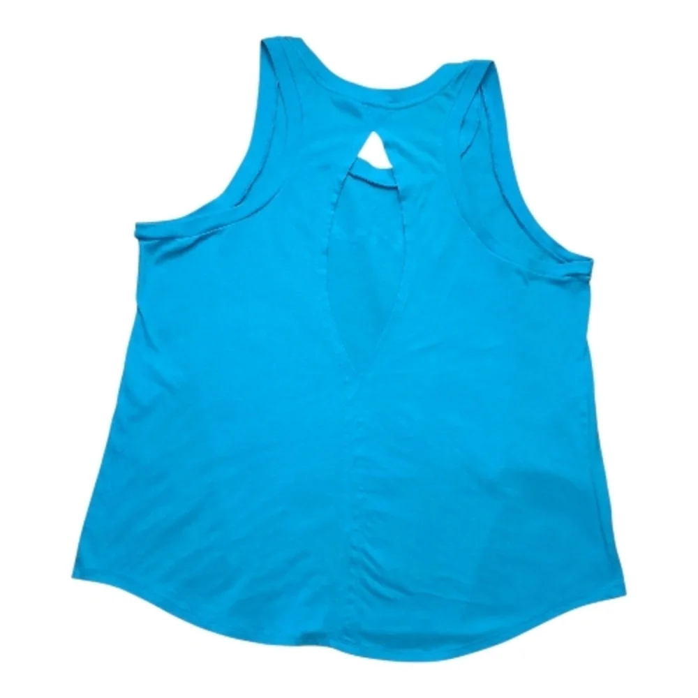 VS PINK Blue Racerback Tank Top Size XL Script Logo Casual - Picture 3 of 7